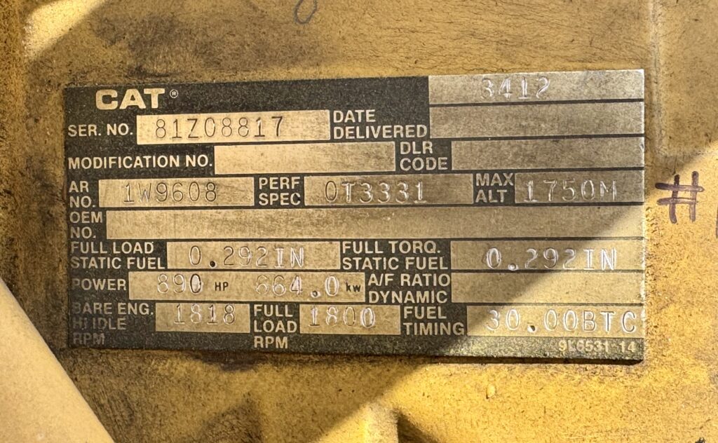 Caterpillar 3412 DITA Diesel Generator Set – 440kW Continuous – Low Hours