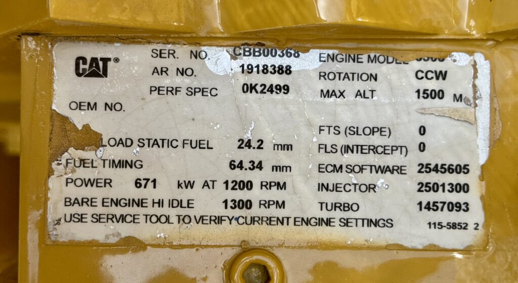 Caterpillar 3508C Diesel Power Unit – Dyno Tested