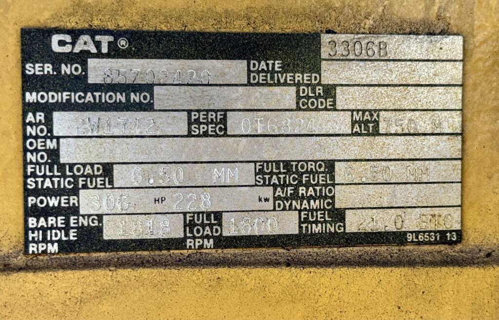 Caterpillar 3306B – 200kW – Low Hours