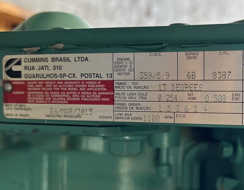 Cummins 6BT5.9 Industrial Diesel Engine – New Surplus