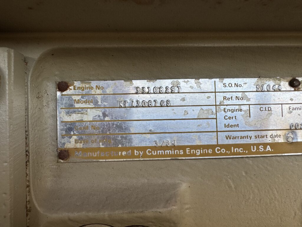 Cummins KTA3067-GS, 1000kW Diesel Generator Set, Low Hours